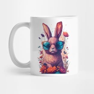 Cool Rabbit Flower Mug